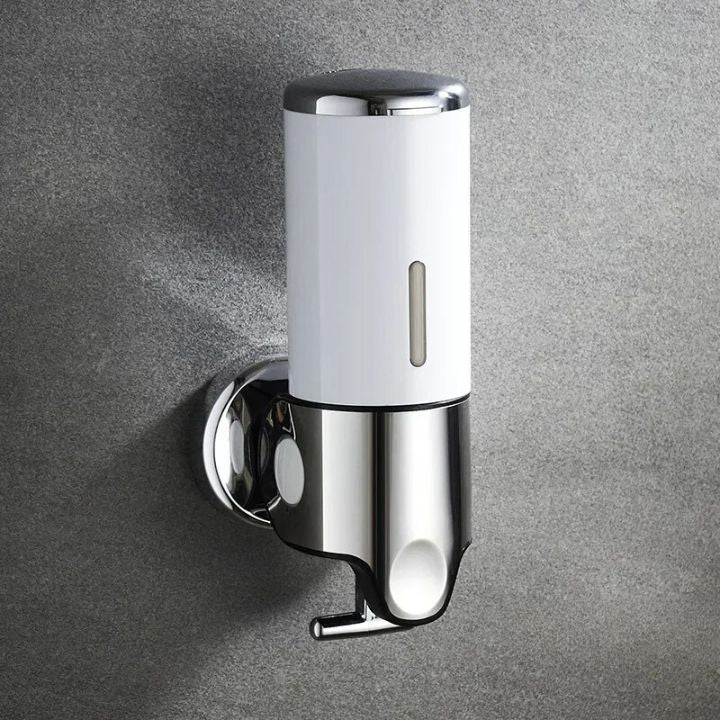 GlitzyLather | Wandmontage Seifenspender aus Edelstahl Silber 10
