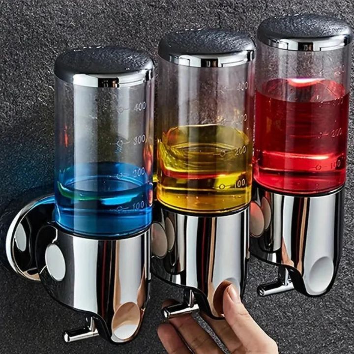 GlitzyLather | Wandmontage Seifenspender aus Edelstahl Silber 2