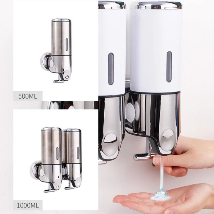 GlitzyLather | Wandmontage Seifenspender aus Edelstahl Silber 3