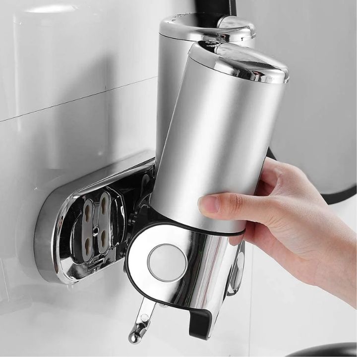 GlitzyLather | Wandmontage Seifenspender aus Edelstahl Silber 4