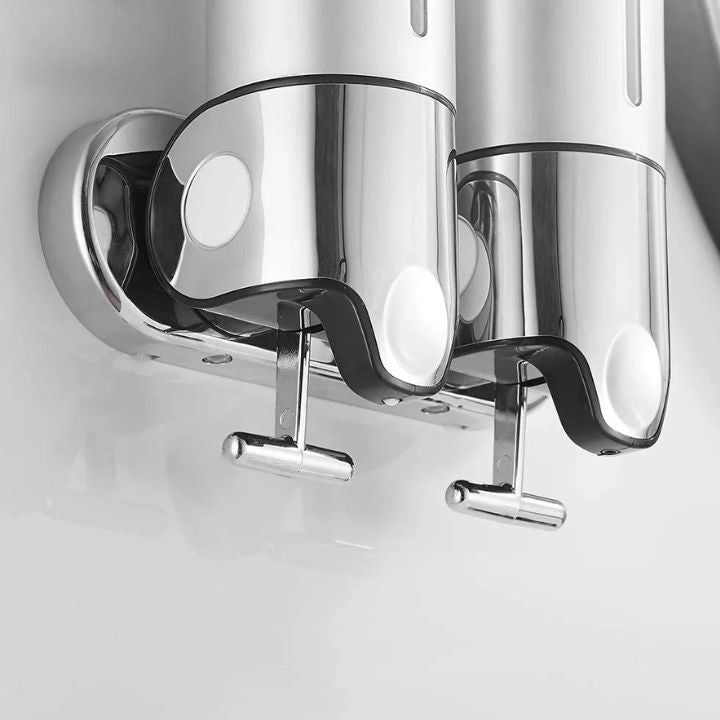 GlitzyLather | Wandmontage Seifenspender aus Edelstahl Silber 6