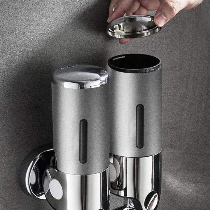 GlitzyLather | Wandmontage Seifenspender aus Edelstahl Silber 7