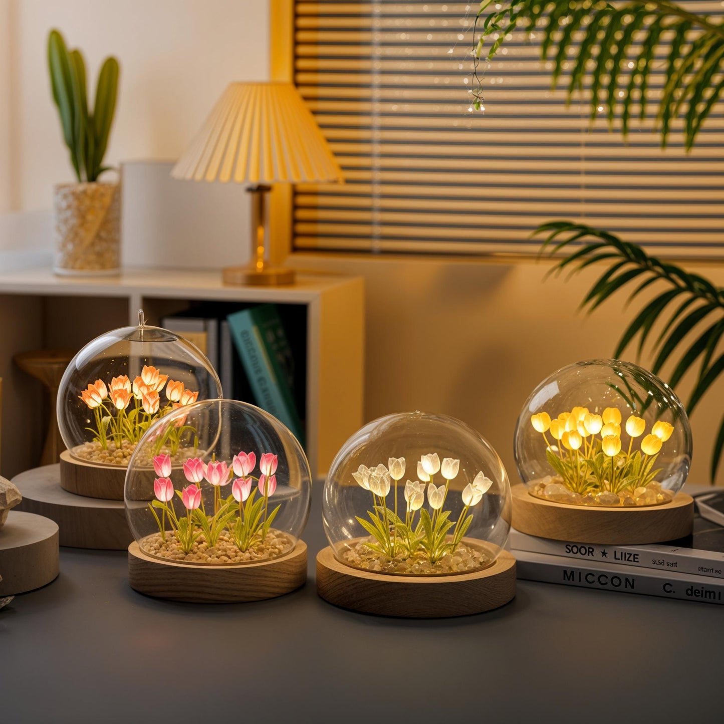 Glow Tulip Dome | LED Tischlampe mit Tulpen 1