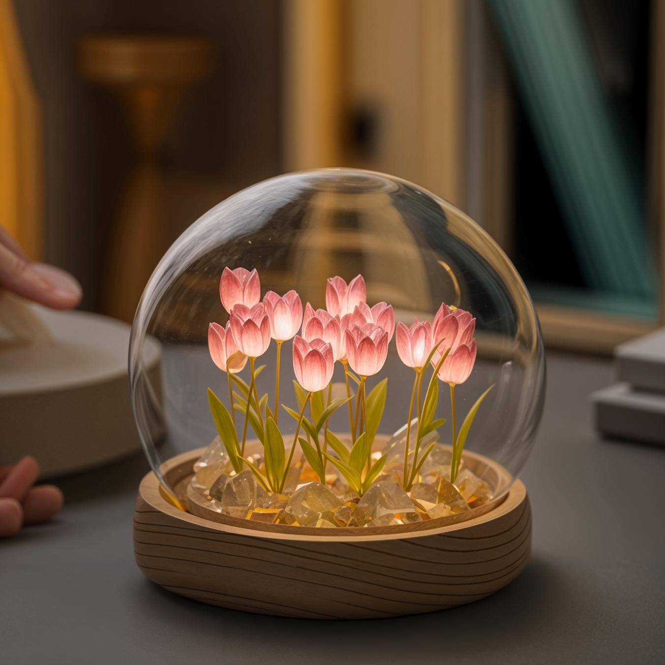 Glow Tulip Dome | LED Tischlampe mit Tulpen 2