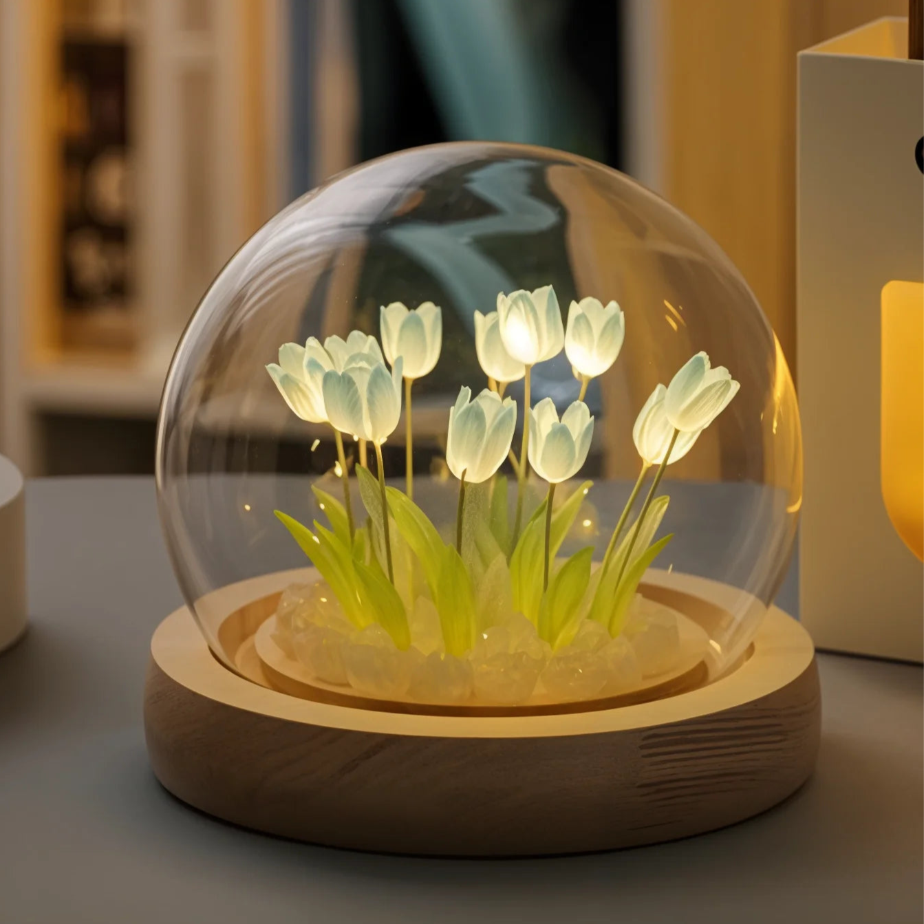 Glow Tulip Dome | LED Tischlampe mit Tulpen 3