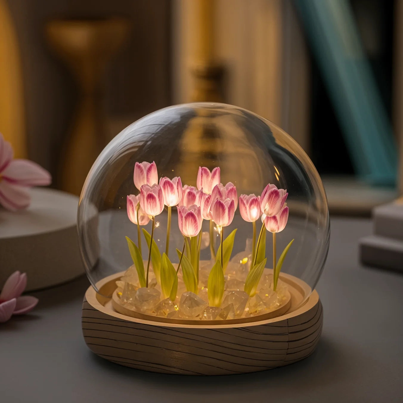 Glow Tulip Dome | LED Tischlampe mit Tulpen 4