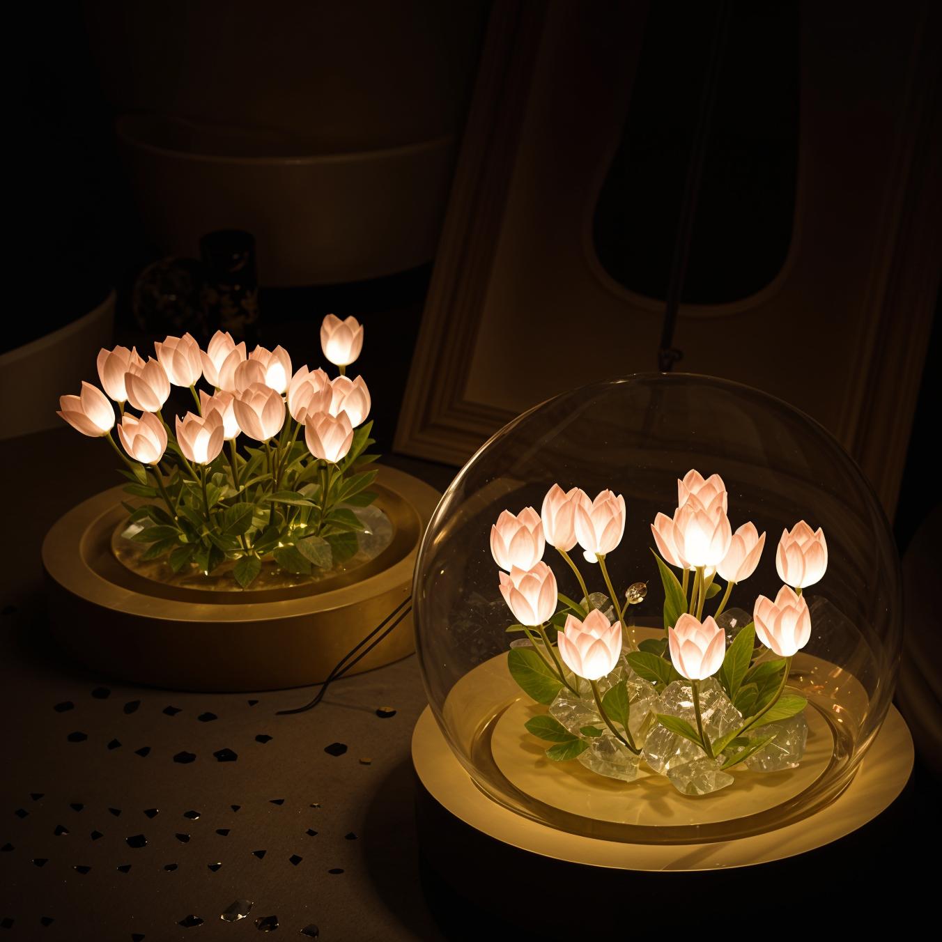 Glow Tulip Dome | LED Tischlampe mit Tulpen 7