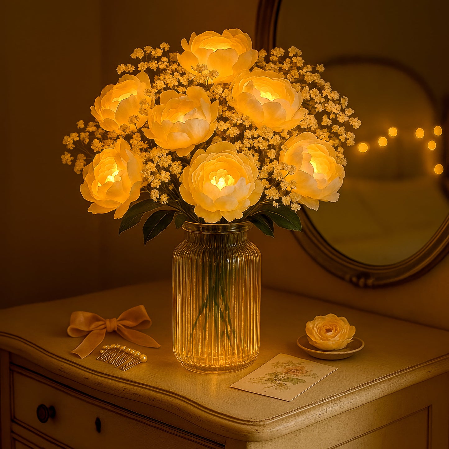 Goldene Blütenvase | Dekorative Blumenvase 3