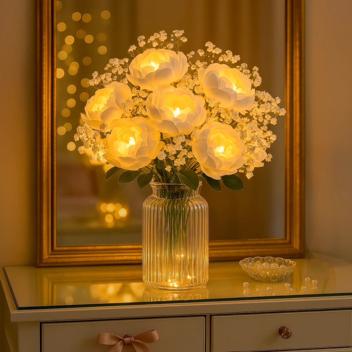 Goldene Blütenvase | Dekorative Blumenvase 4