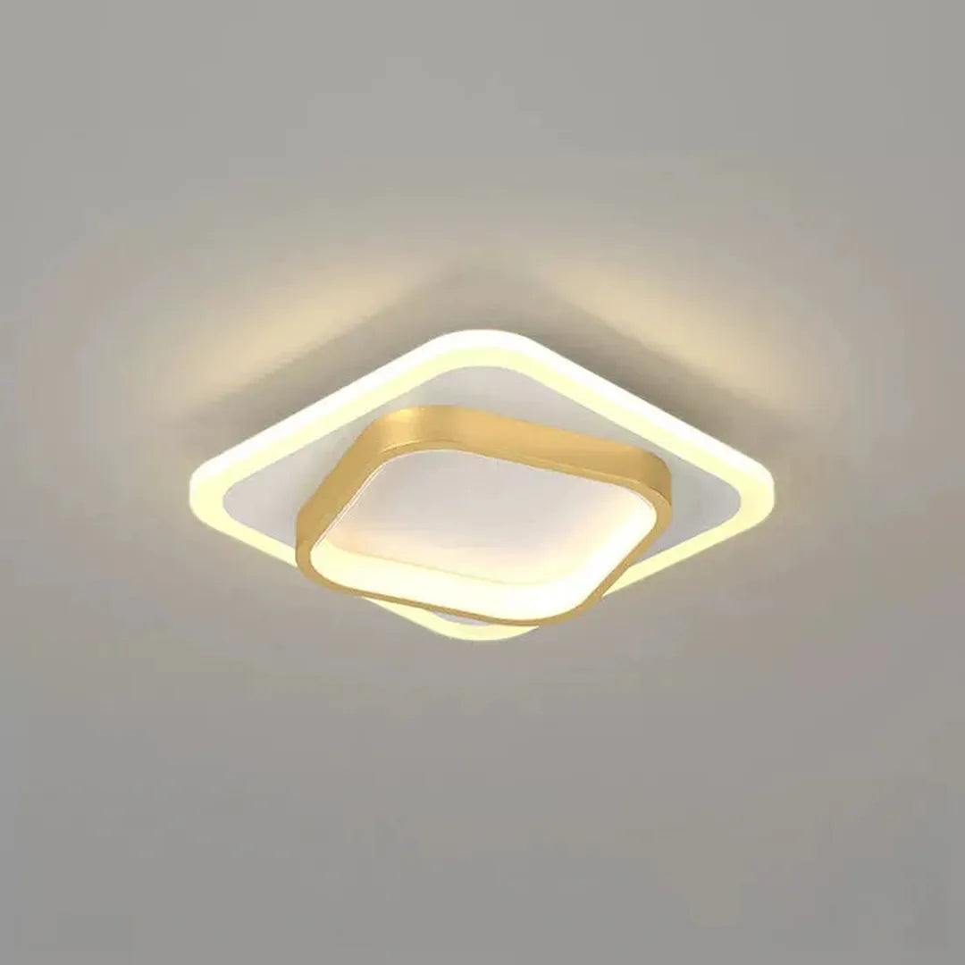 Goldene LED-Deckenleuchte | Quadratische Deckenlampe 1