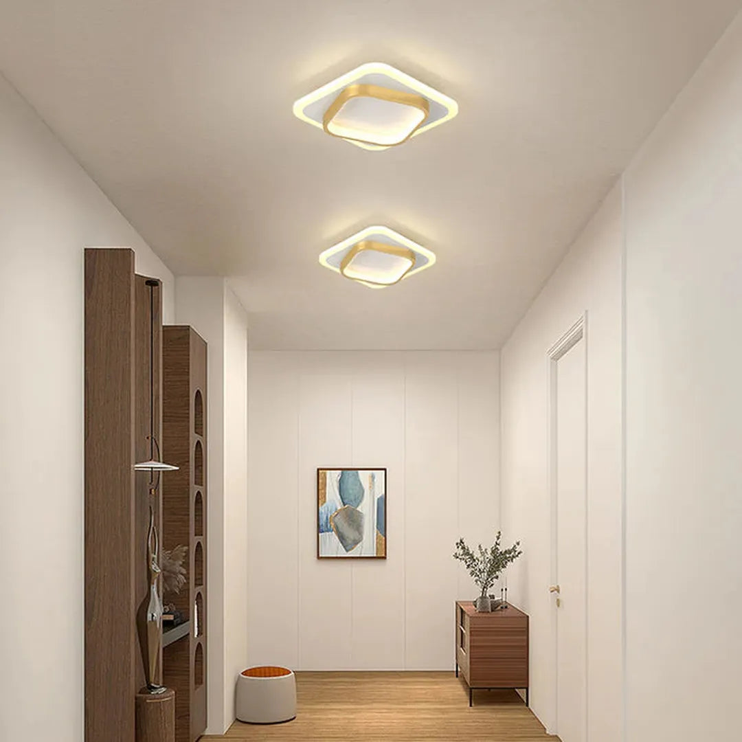 Goldene LED-Deckenleuchte | Quadratische Deckenlampe 5