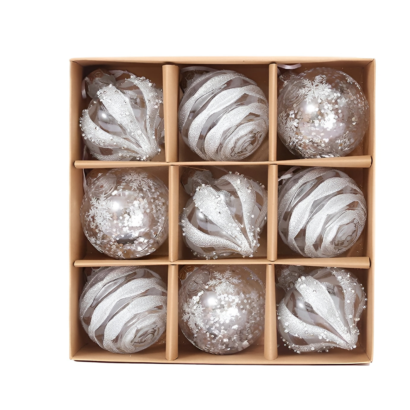 Goldene Weihnachtskugeln Set | Kunststoffe Christbaumkugeln