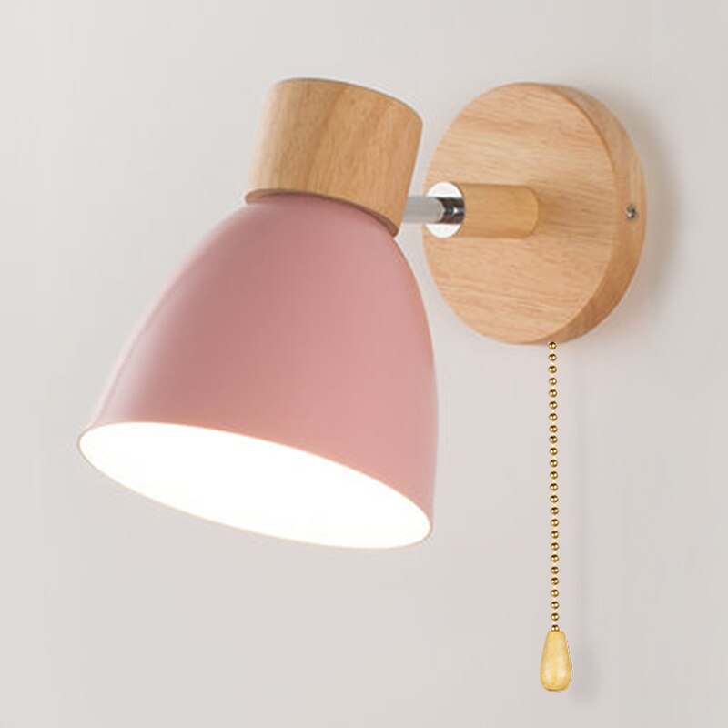 Variant image for Skandinavische Hängelampe aus Holz mit Zugschalter | Pendelleuchte für Esstisch, 6 Größen, Wandmontage-6