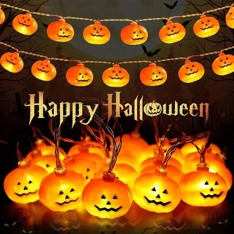 Halloween Kürbis Lichterkette | LED Dekoration für Innen/Außen 1