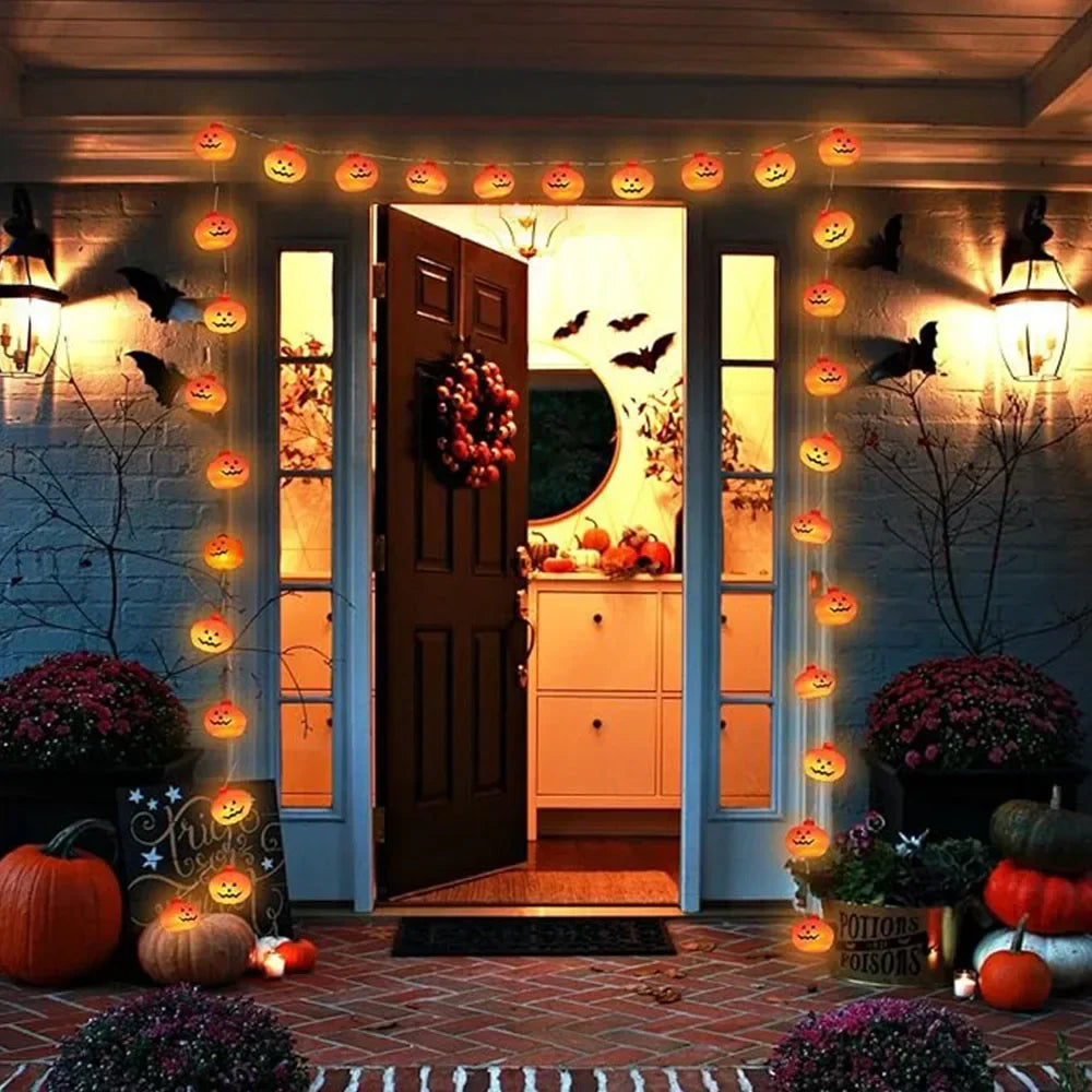 Halloween Kürbis Lichterkette | LED Dekoration für Innen/Außen 3