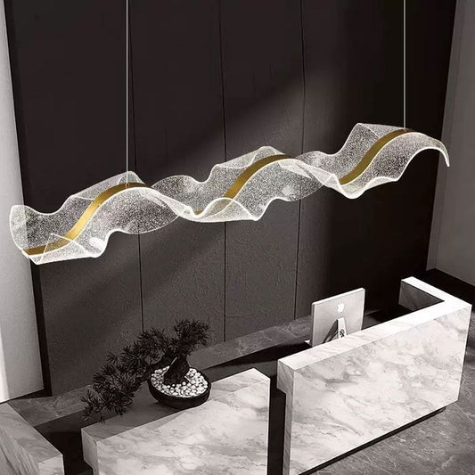 Hängelampe | Moderne LED Pendelleuchte mit Goldakzenten 0