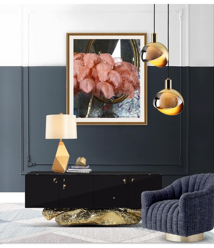 Elegante Pendelleuchte aus Goldglas für Esszimmer | Verstellbare Hängelampe im Nordischen Design, Energieeffizient, D20cm H23cm-5