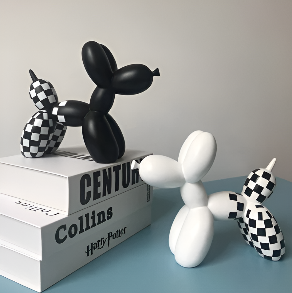 Balloon Pup Art – Skurrile Deko für Wohnzimmer, 10x10cm aus Kunstharz in 5 Farben – Kreative Dekoration-3