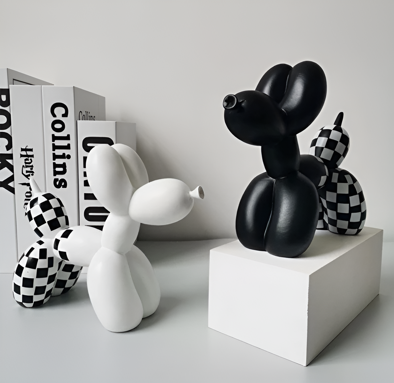 Balloon Pup Art – Skurrile Deko für Wohnzimmer, 10x10cm aus Kunstharz in 5 Farben – Kreative Dekoration-5