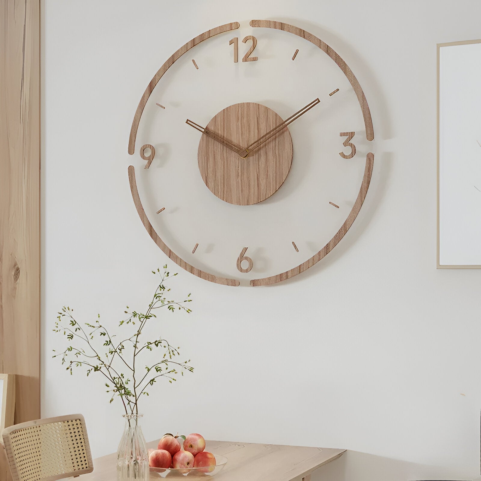Variant image for Elegante Wanduhr Modern aus Holz und Acryl – Geräuschlos mit Digitaler Anzeige für Wohnzimmer und Schlafzimmer-1