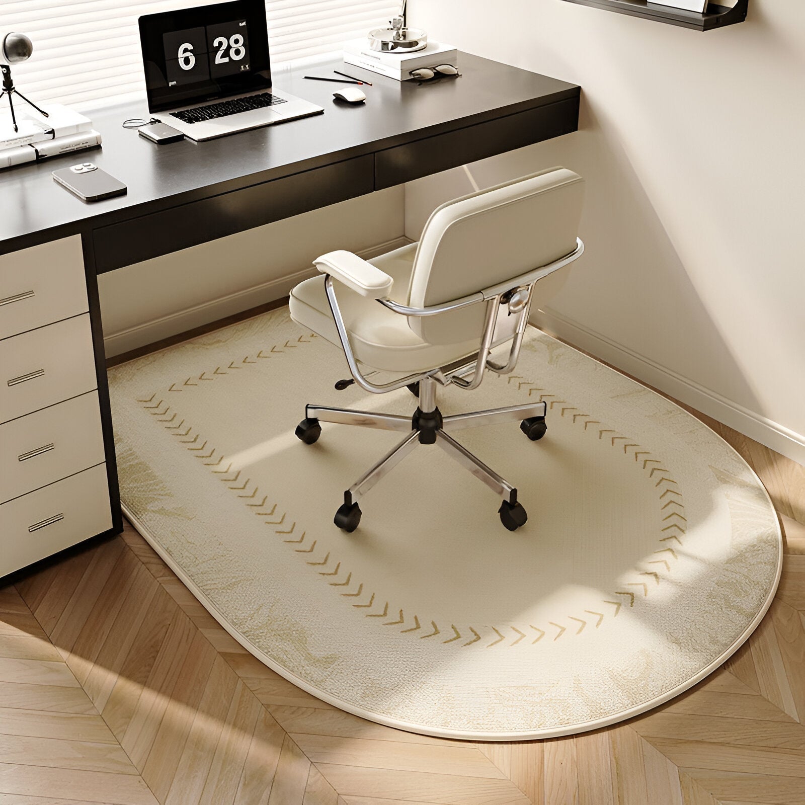 ComfiOval Teppich Beige – Rutschfester Velours Teppich für Wohnzimmer und Schlafzimmer, 60x90 bis 180x250 cm-6