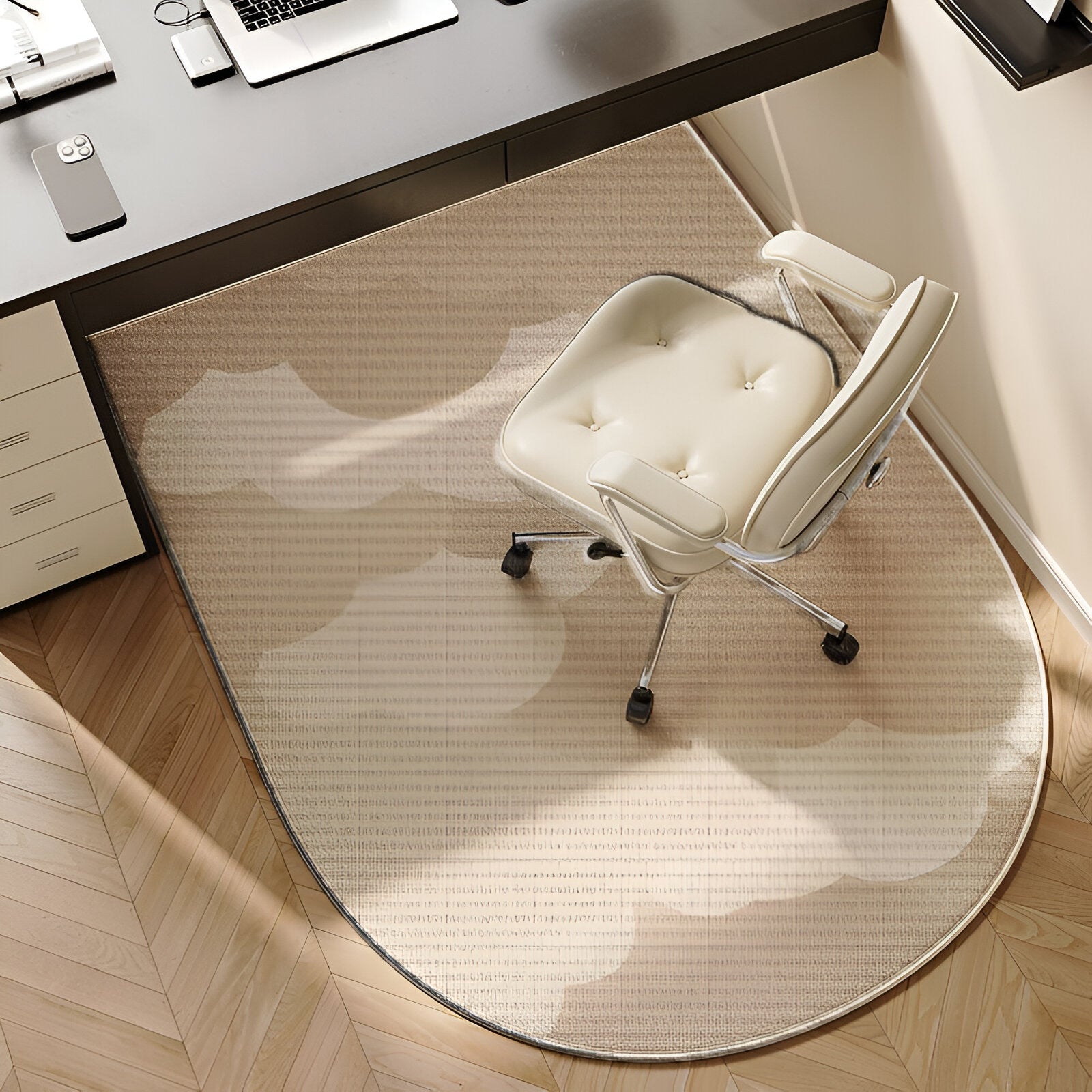 Variant image for ComfiOval Teppich Beige – Rutschfester Velours Teppich für Wohnzimmer und Schlafzimmer, 60x90 bis 180x250 cm-19