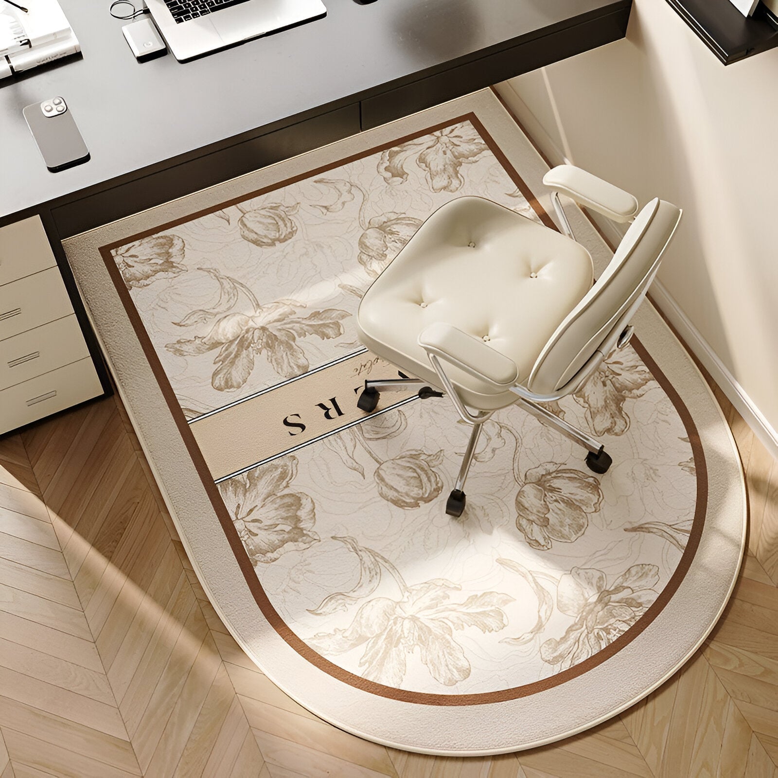 Variant image for ComfiOval Teppich Beige – Rutschfester Velours Teppich für Wohnzimmer und Schlafzimmer, 60x90 bis 180x250 cm-49