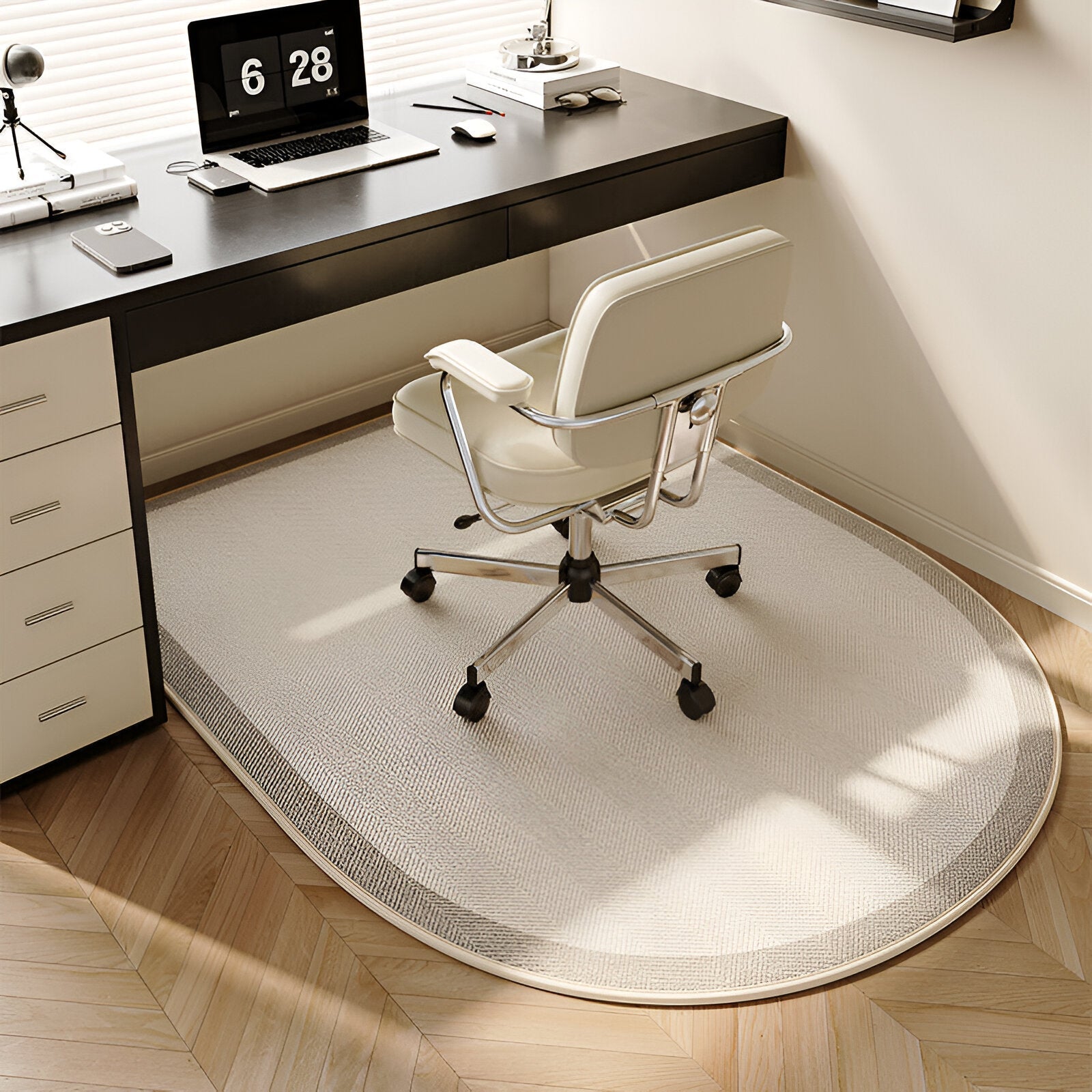 Variant image for ComfiOval Teppich Beige – Rutschfester Velours Teppich für Wohnzimmer und Schlafzimmer, 60x90 bis 180x250 cm-25