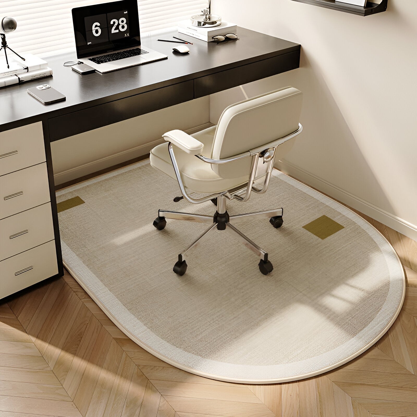 Variant image for ComfiOval Teppich Beige – Rutschfester Velours Teppich für Wohnzimmer und Schlafzimmer, 60x90 bis 180x250 cm-7