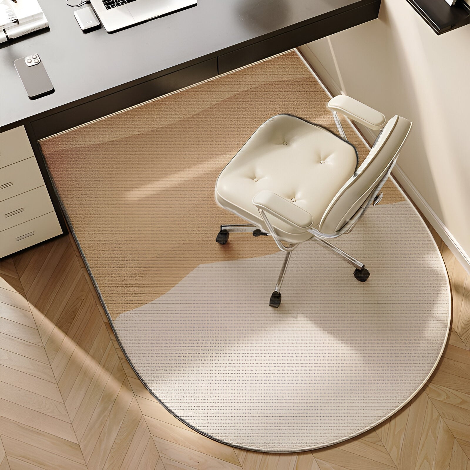 Variant image for ComfiOval Teppich Beige – Rutschfester Velours Teppich für Wohnzimmer und Schlafzimmer, 60x90 bis 180x250 cm-31