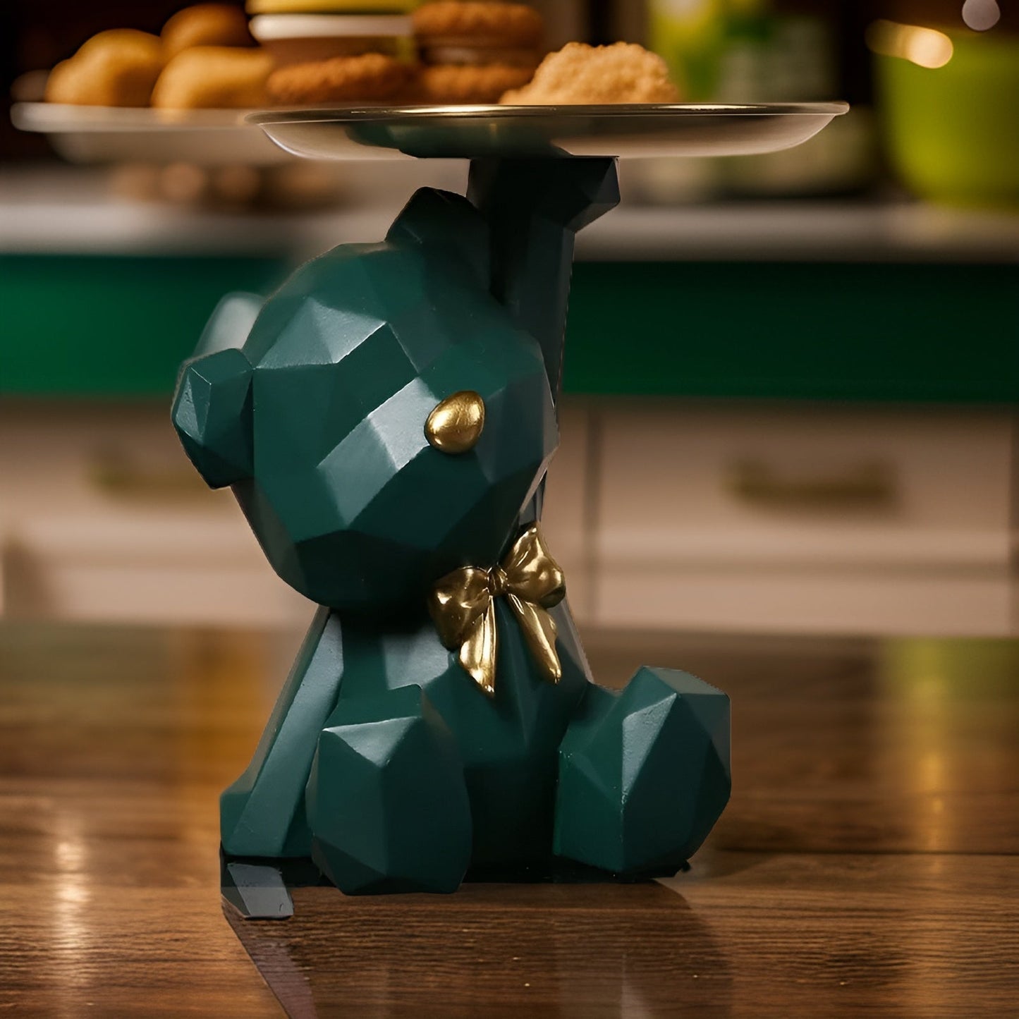Geometric Bear | Multifunktionale Dekoration und Schlüsselhalter aus hochwertigem Harz – Modernes, geometrisches Design-4