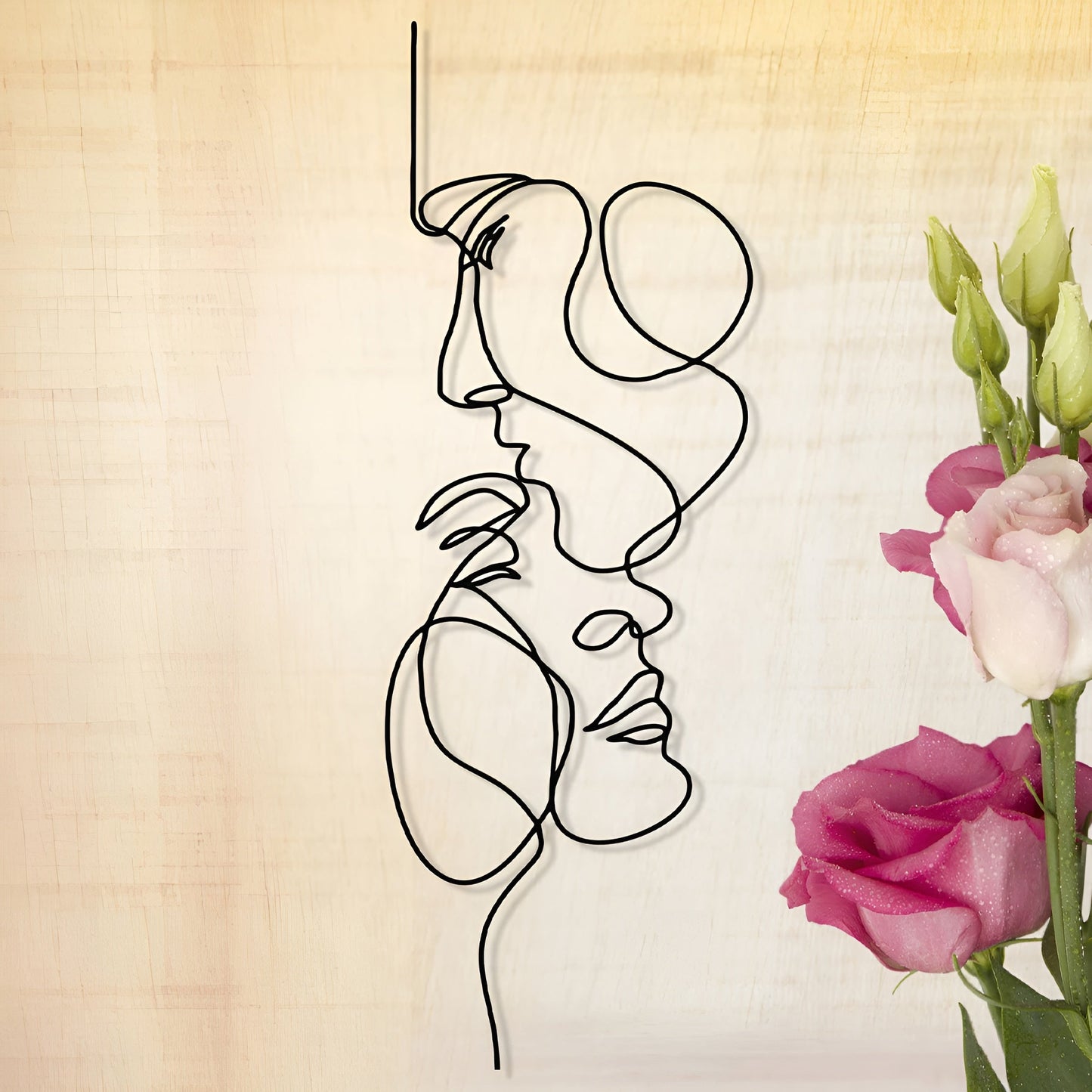 Graceful Lines 3D Metall-Wanddekoration für Minimalistische Räume | 40 x 14 cm, Wanddeko Wohnzimmer-4