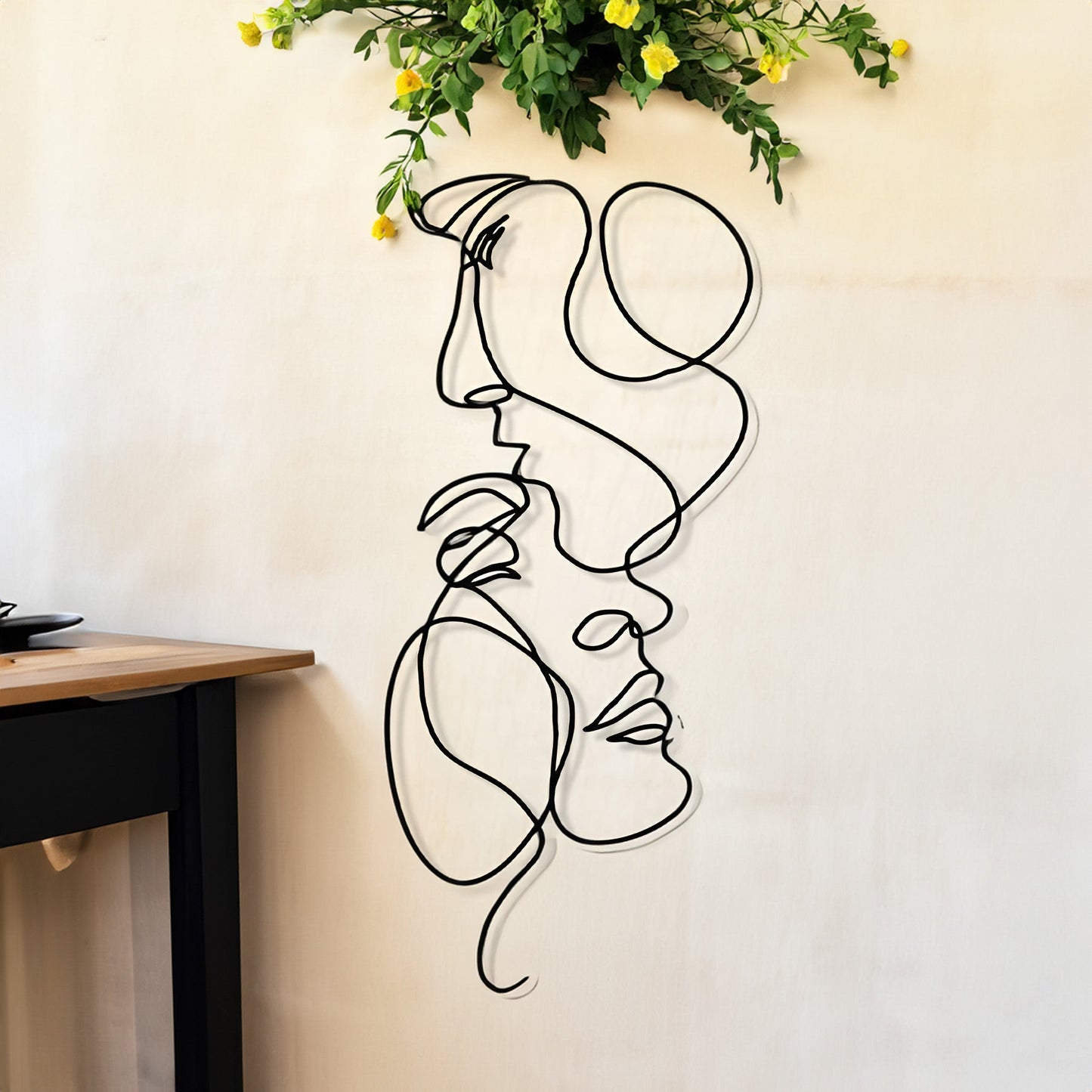 Graceful Lines 3D Metall-Wanddekoration für Minimalistische Räume | 40 x 14 cm, Wanddeko Wohnzimmer-3