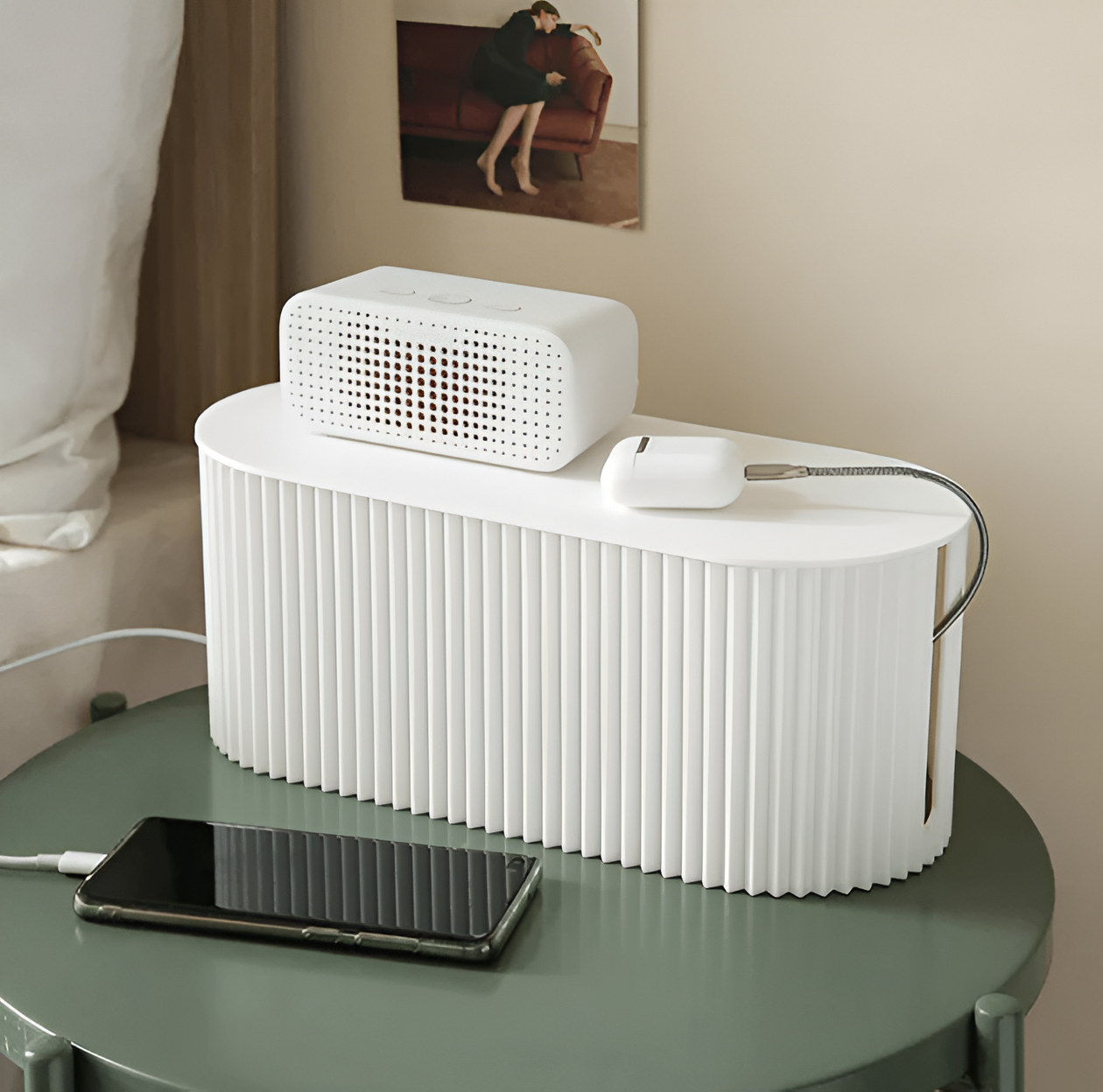 Elegante Kabelbox in Sanften Macaron-Farben | Minimalistischer Kabelorganizer für Schreibtisch und Zuhause-4