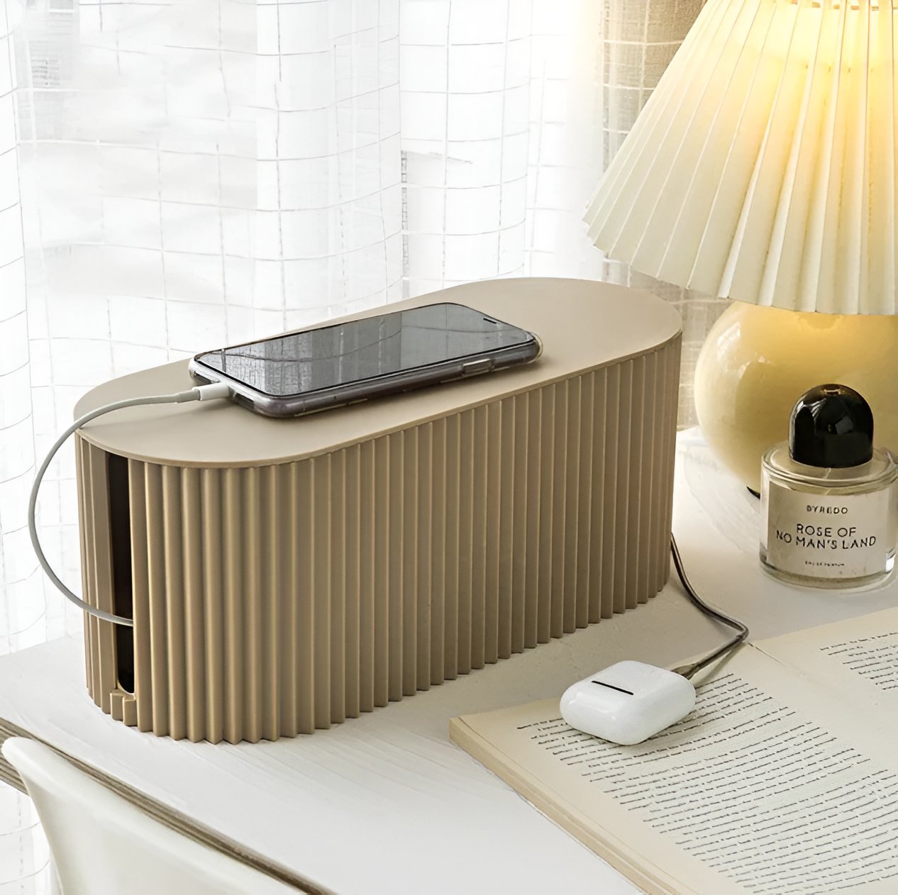 Elegante Kabelbox in Sanften Macaron-Farben | Minimalistischer Kabelorganizer für Schreibtisch und Zuhause-5