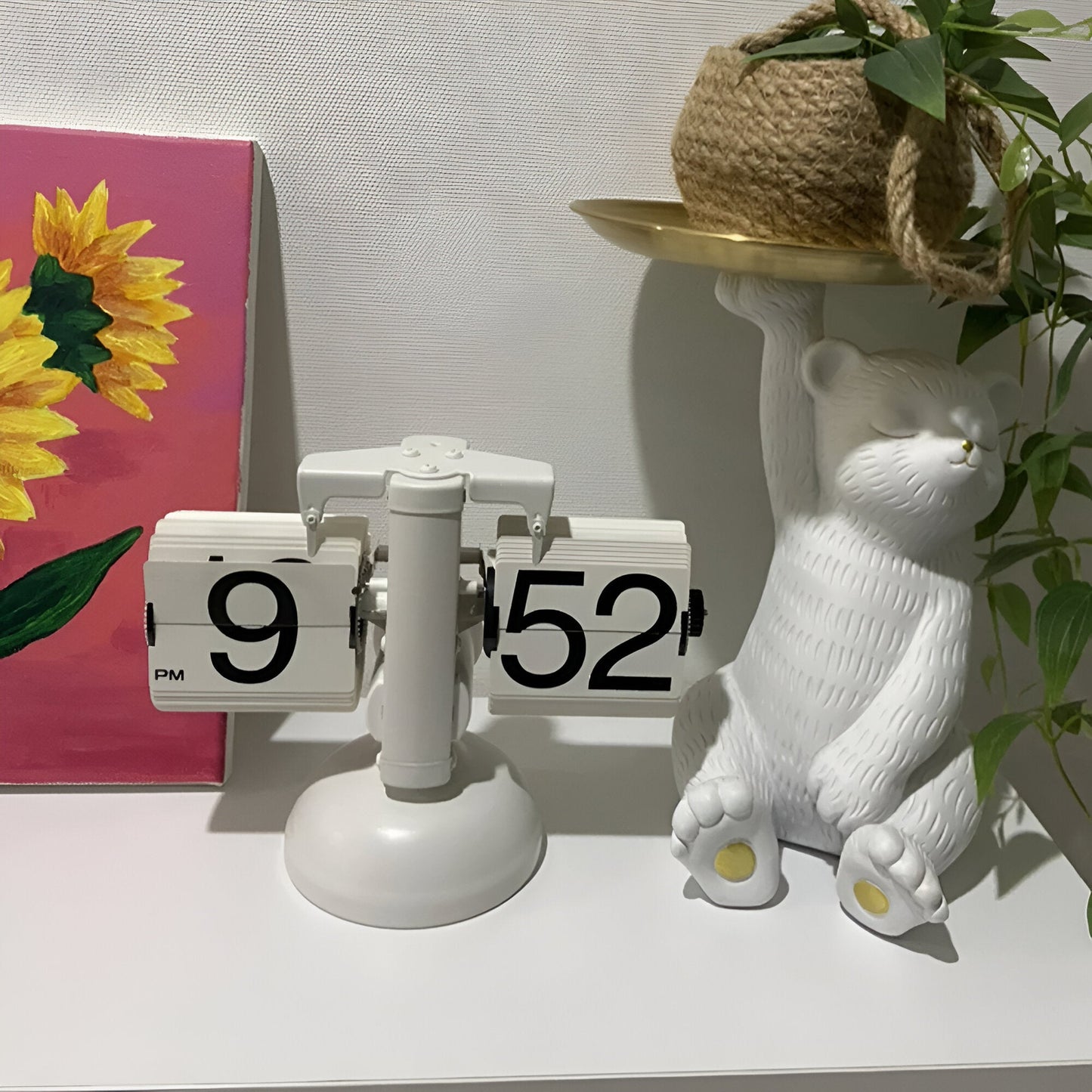 Minimalistische Flip Uhr mit Automatischem Umblättern – Retro Tischuhr in Schwarz und Silber-3