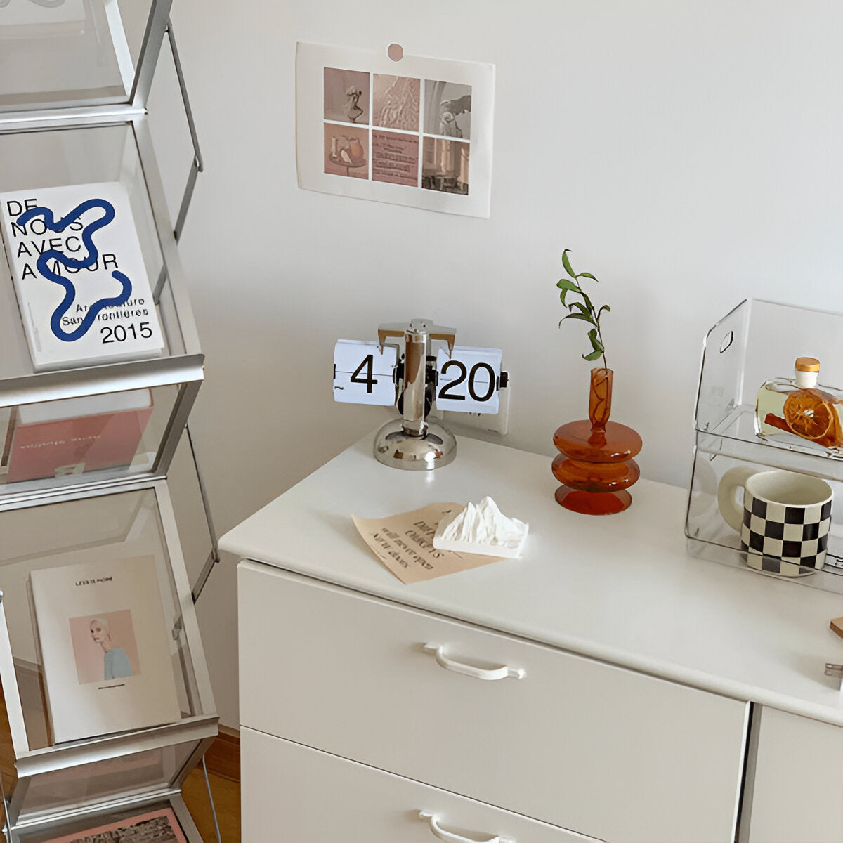 Minimalistische Flip Uhr mit Automatischem Umblättern – Retro Tischuhr in Schwarz und Silber-6