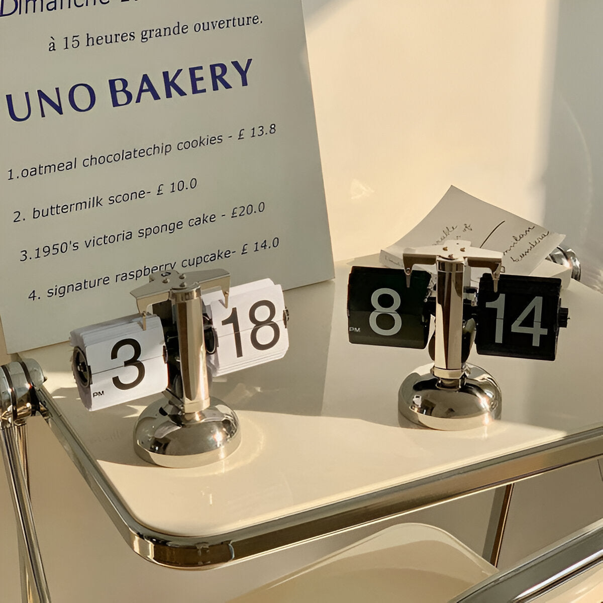 Minimalistische Flip Uhr mit Automatischem Umblättern – Retro Tischuhr in Schwarz und Silber-2