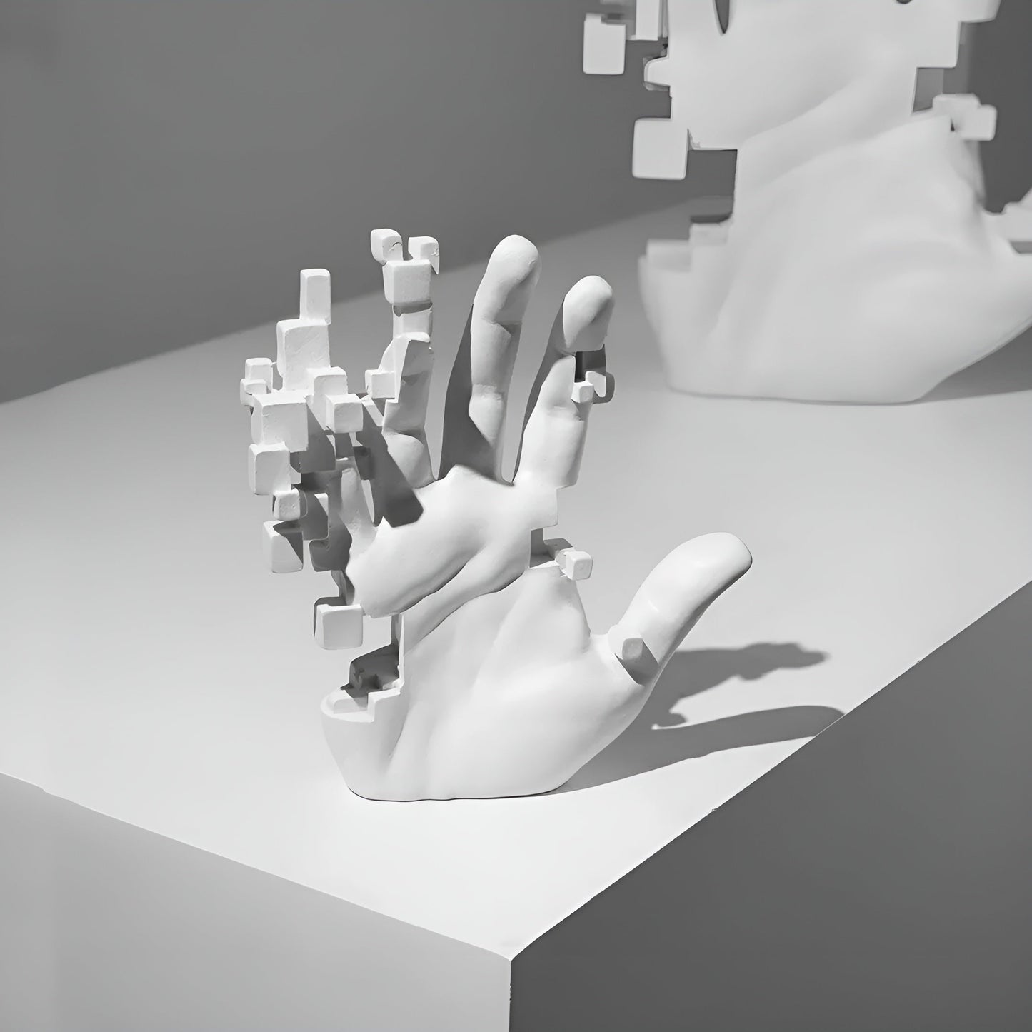Mosaik-Hand Statue aus Harz – Abstrakte Palmfigur für Moderne Dekoration und Elegante Wohnraumgestaltung-4