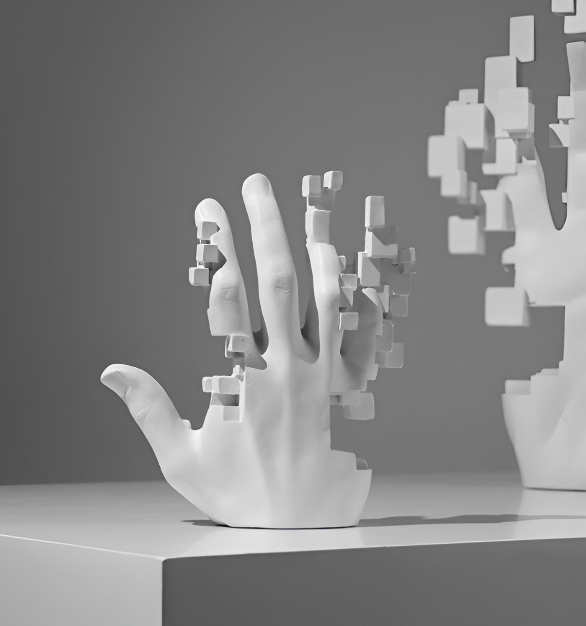 Mosaik-Hand Statue aus Harz – Abstrakte Palmfigur für Moderne Dekoration und Elegante Wohnraumgestaltung-3