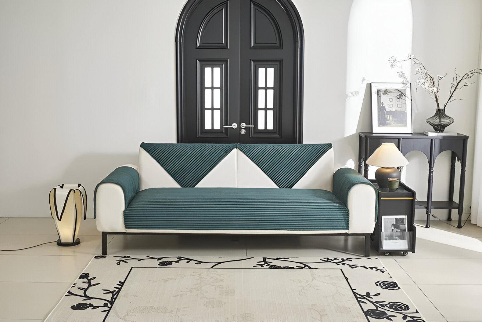 PuffSoft | Rutschfester Plüschsamt Sofabezug 4