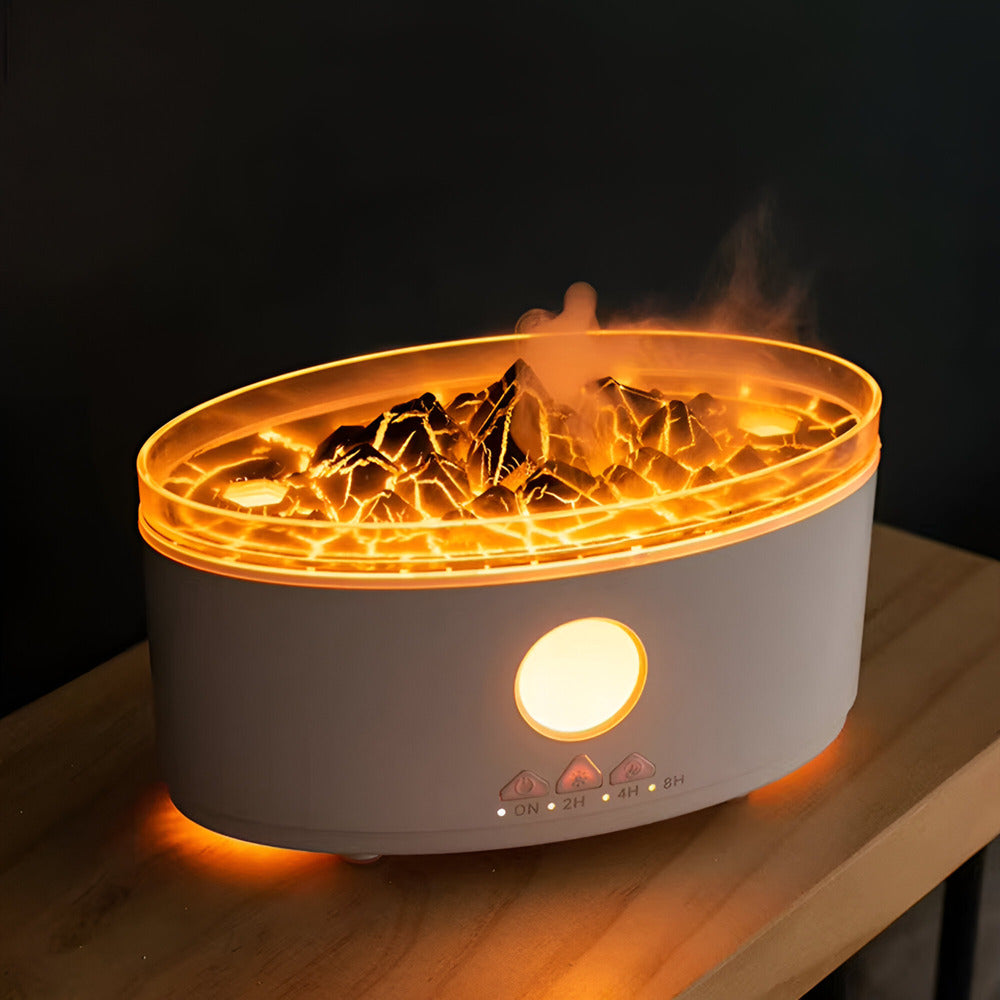 Aroma Diffuser mit Vulkanflammen-Effekt – Ultrasonic Raumduft Diffuser im Jellyfish-Design für Aromatherapie und Entspannung-1