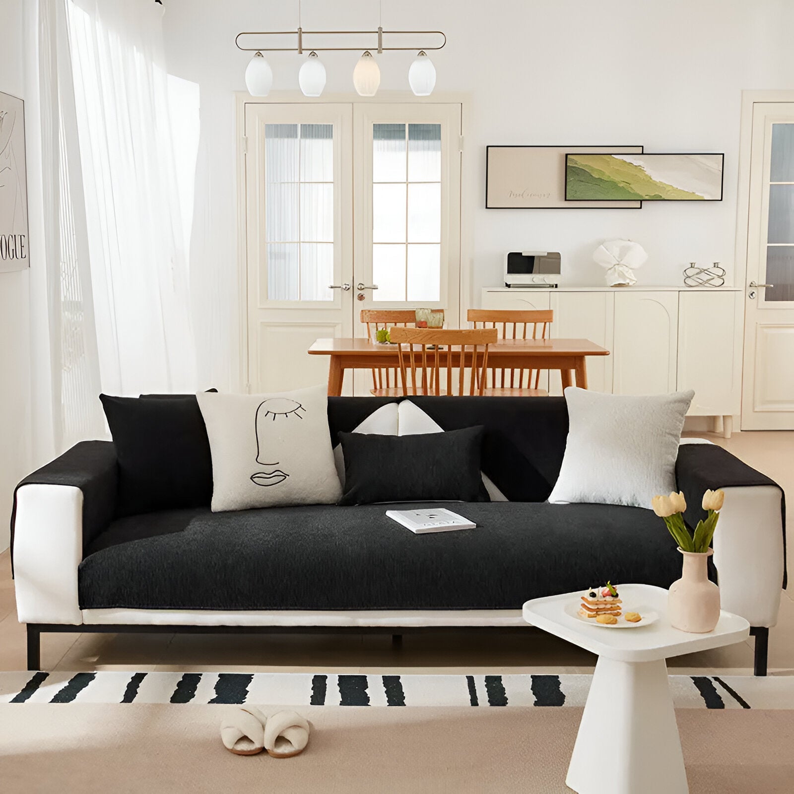 UniQuilted | Hochdichter Chenille Sofabezug Mit Silikonrückseite 4