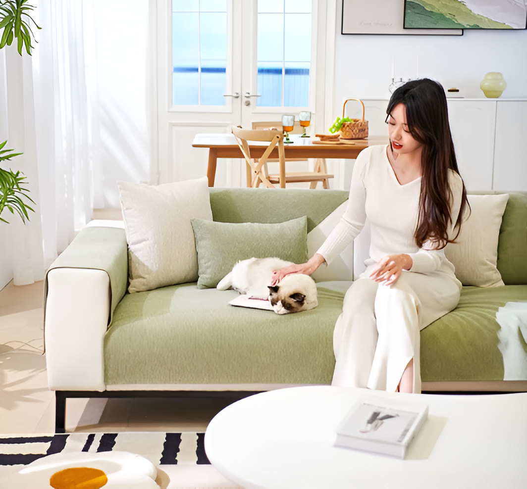 UniQuilted | Hochdichter Chenille Sofabezug Mit Silikonrückseite 2