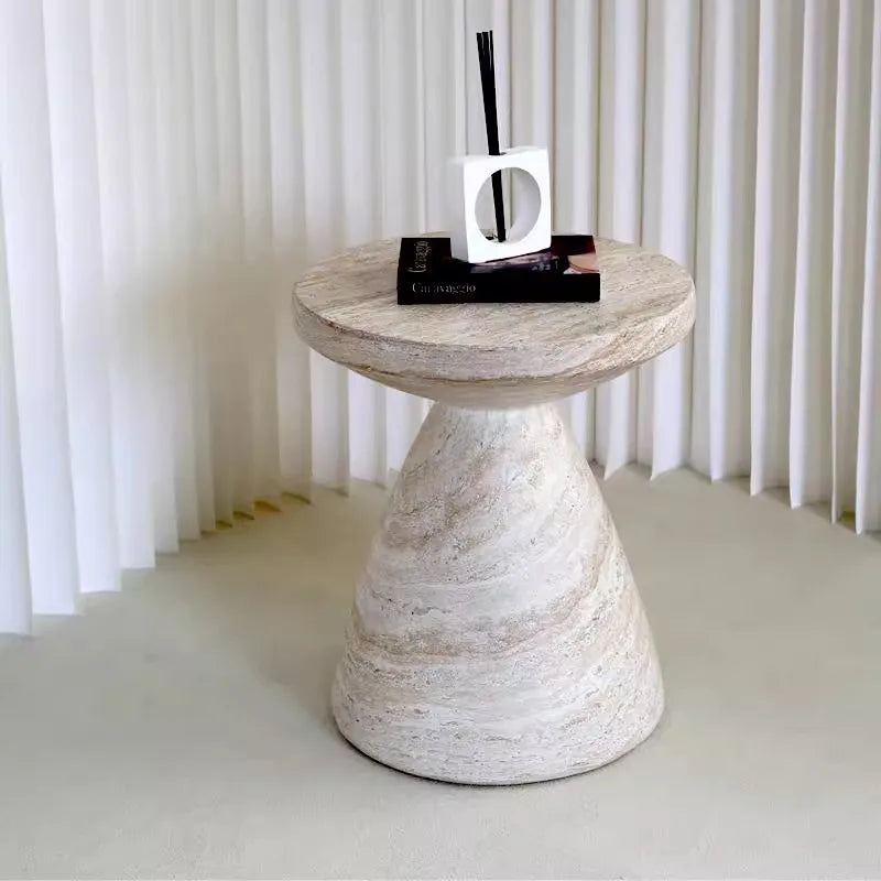 Imitationsstein Beistelltisch Rund | Minimalistisches Design 0