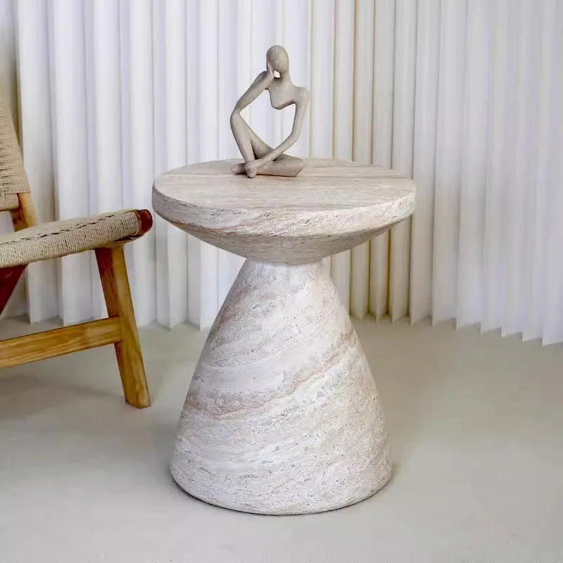 Imitationsstein Beistelltisch Rund | Minimalistisches Design 3