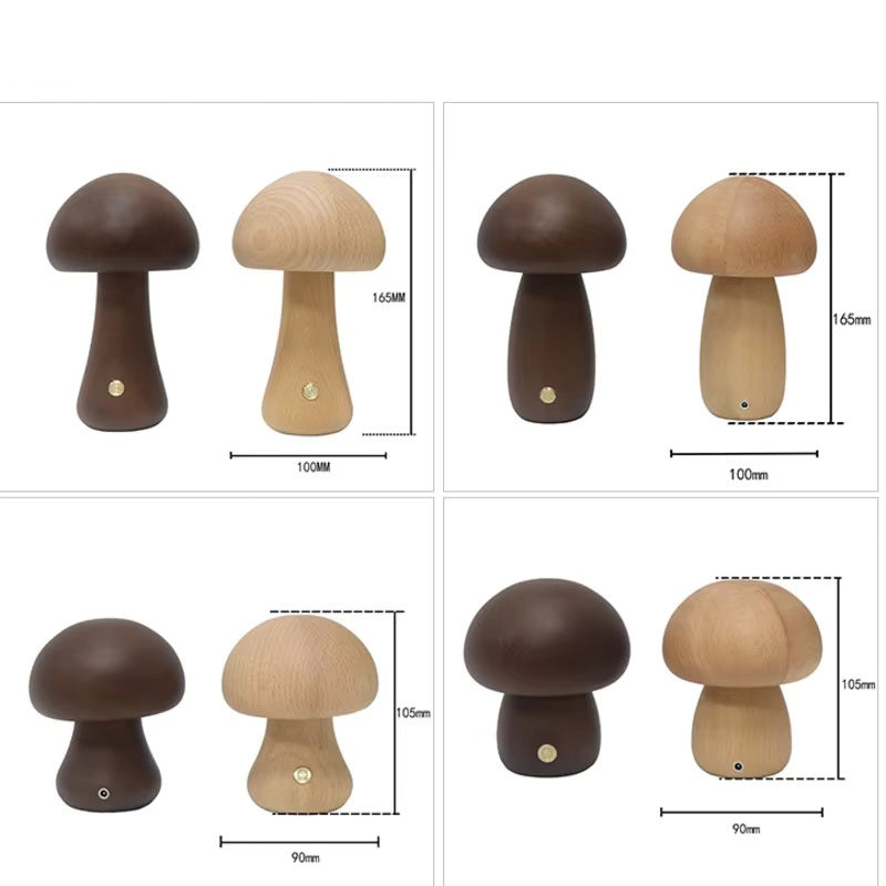 GlowShroom – Natürliche Pilzlampe aus Walnuss- oder Buchenholz