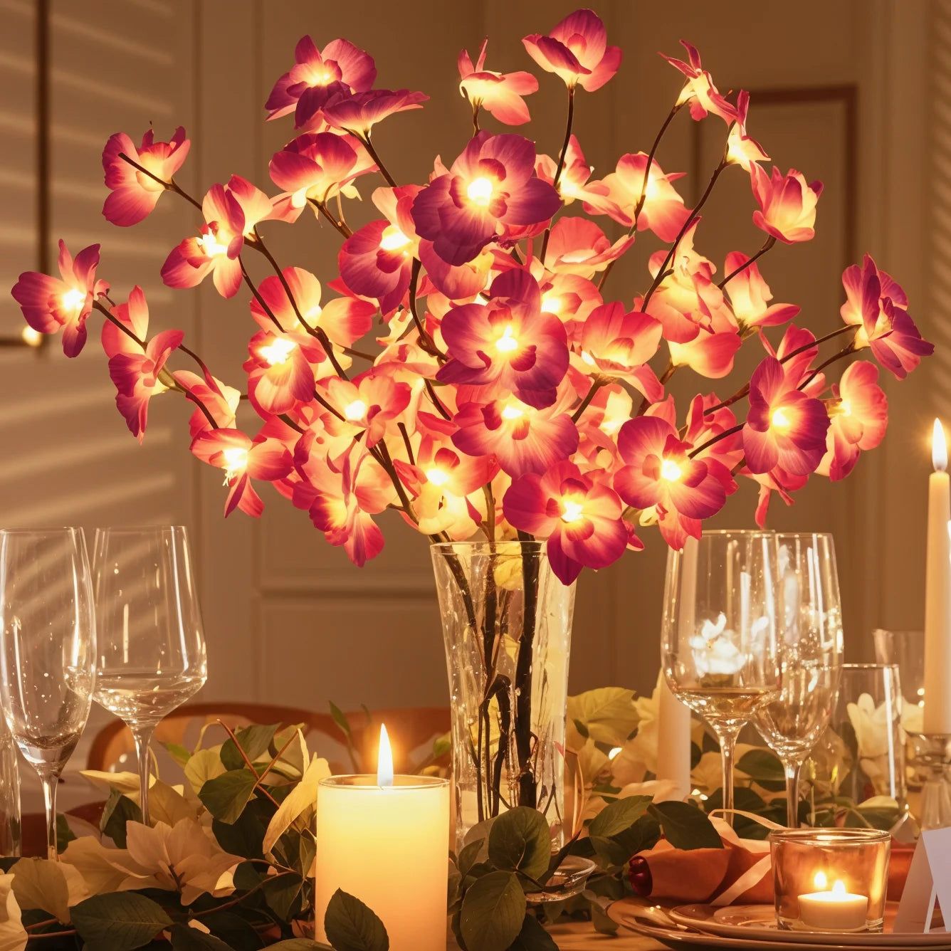 Kirschblütenzweig | LED Dekorationslicht Rosa 70 cm 3