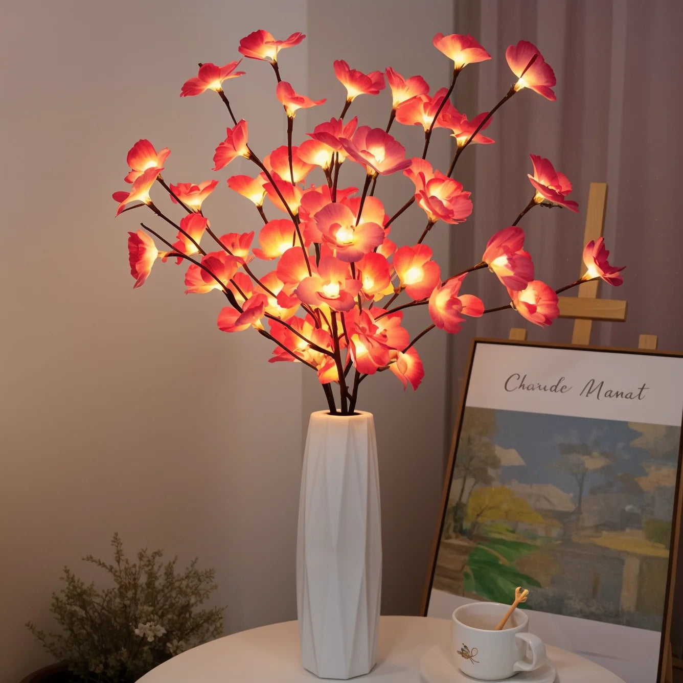 Kirschblütenzweig | LED Dekorationslicht Rosa 70 cm 4