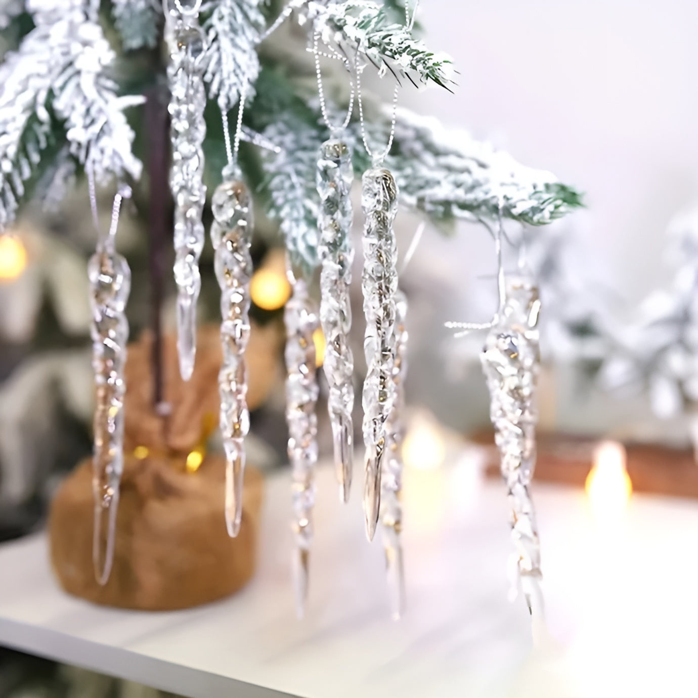 Kristall-Eiszapfen Anhänger | Elegante Weihnachtsdeko für Fenster 6